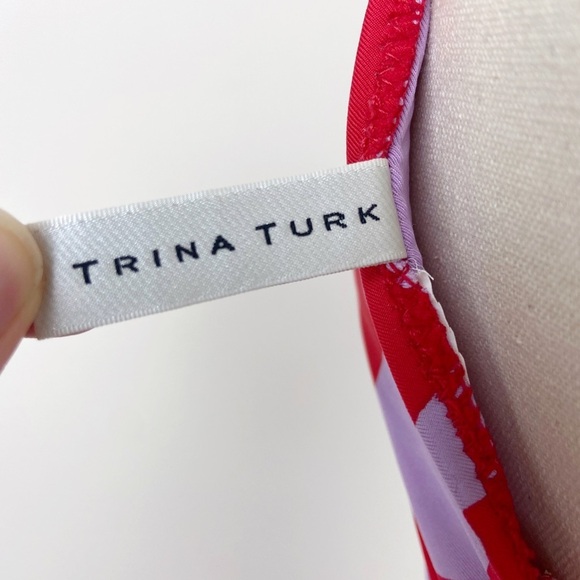 Trina Turk Red and Purple Floral One-Piece Swimsuit - Picture 11 of 12